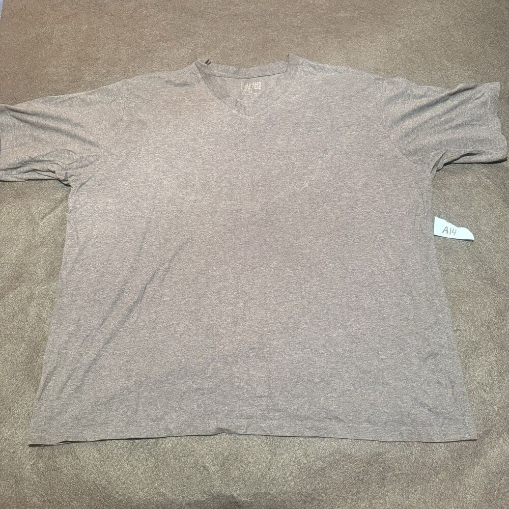 Laband Mens TShirt Plus 3X Triple Extra Large Gray Short Sleeve V Neck Tee Shirt